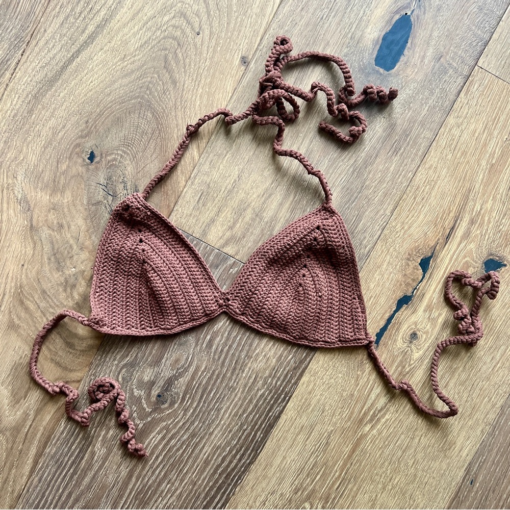 Skims Crochet Swim Triangle Bikini Top